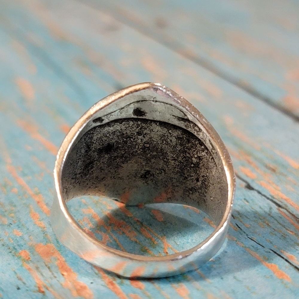 Southwest Style Aztec Pattern Statement Ring - Picture 5 of 8